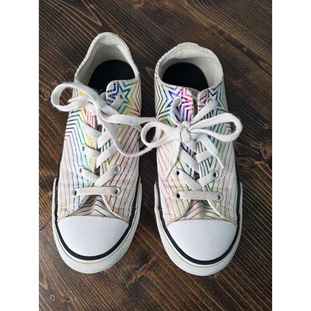 Converse All Star Youth Sneakers Size 3 EU‎ 35 White Canvas Casual Kids Shoes